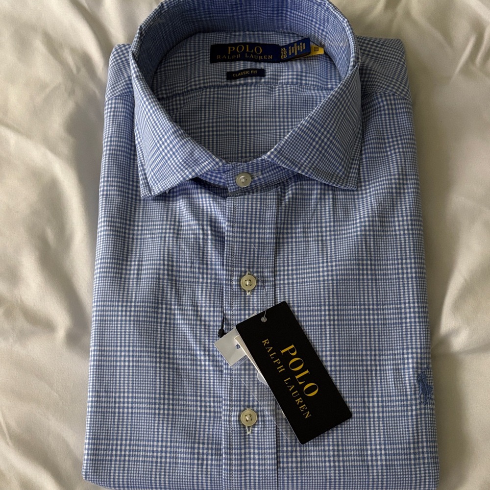 Polo by Ralph Lauren Men's Light Blue Plaid Shirt